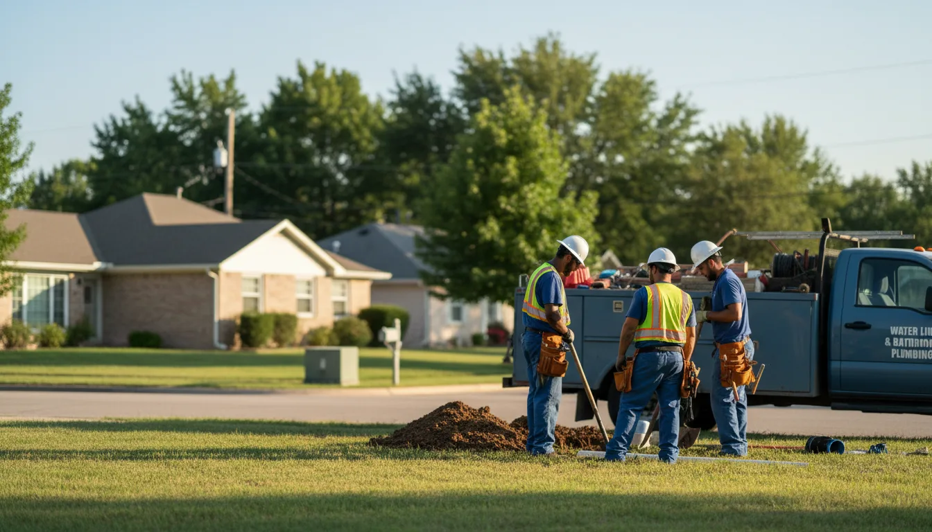 Residential water line and bathroom plumbing service in Newburgh, IN